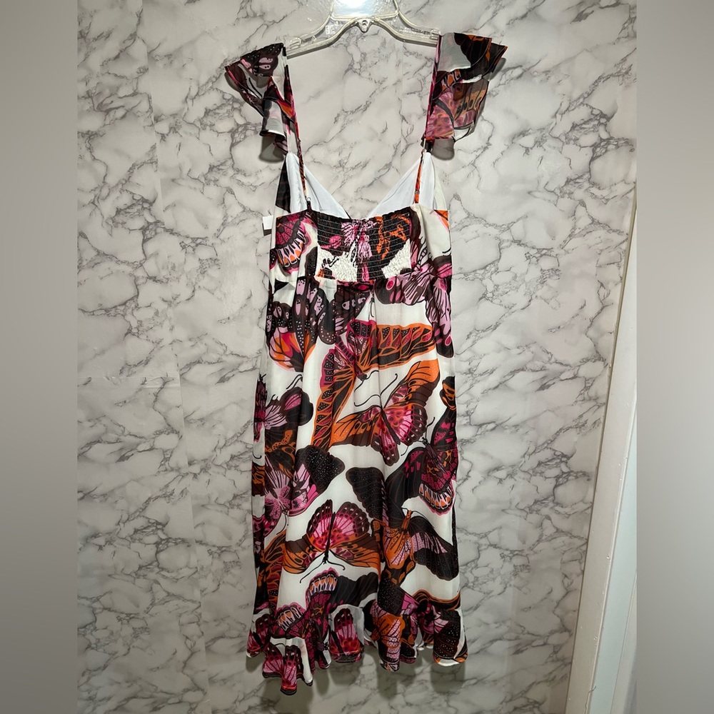 BETSEY JOHNSON Pepper Butterfly-Print Midi Dress - Picture 8 of 9